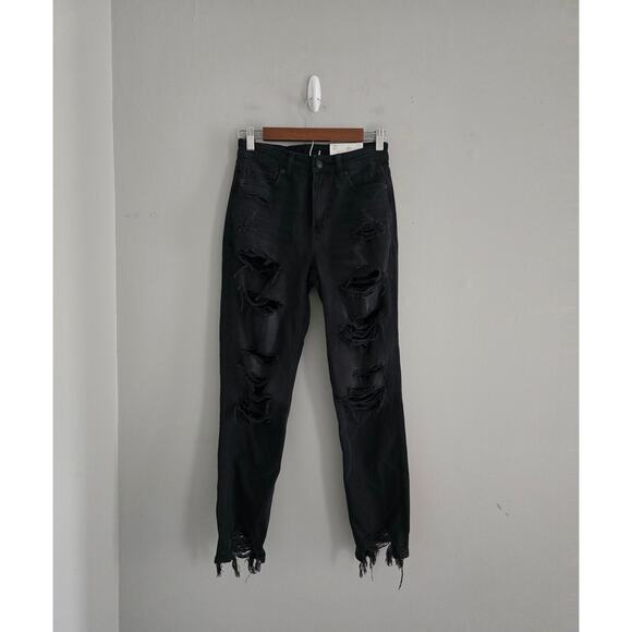 American Eagke Black Strigid High Rise Jeans Size 2/26 NWT - Picture 3 of 5